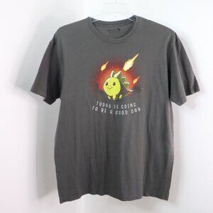 TeeTurtle Men's XL Armageddon Dinosaur "Good Day" Funny Graphic Tee T-Shirt